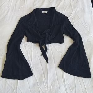 Flare Sleeve Tie Up Bolero